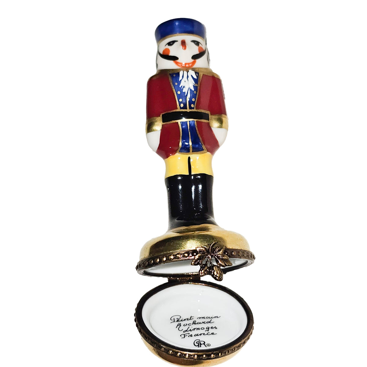 Nutcracker Red Coat Blue Hat Limoges Box, view 2