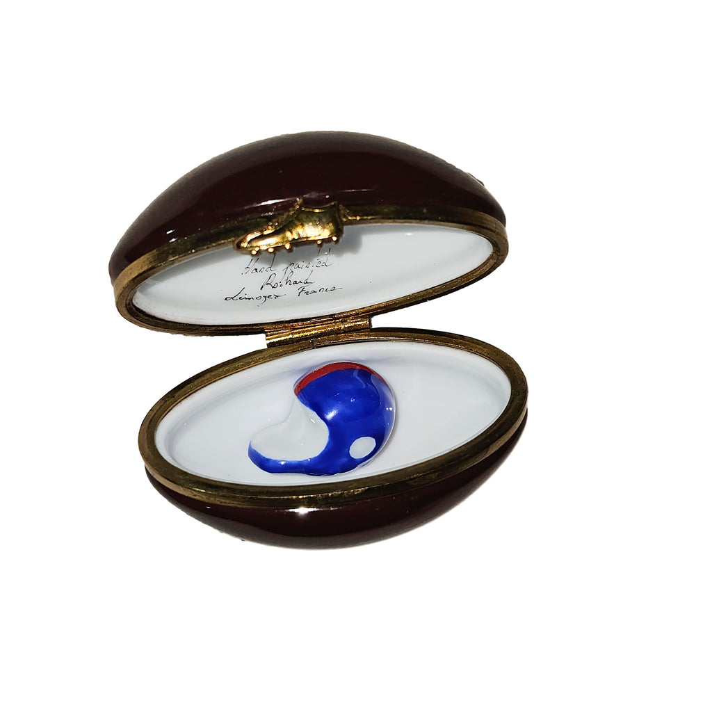 Foot Ball W Helmet Keepsake for Sports Fans Rochard Limoges Box, view 2