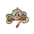 Green Pink Cinderella Coach w Shoe Limoges Box Gift, a hand-painted Limoges porcelain gift