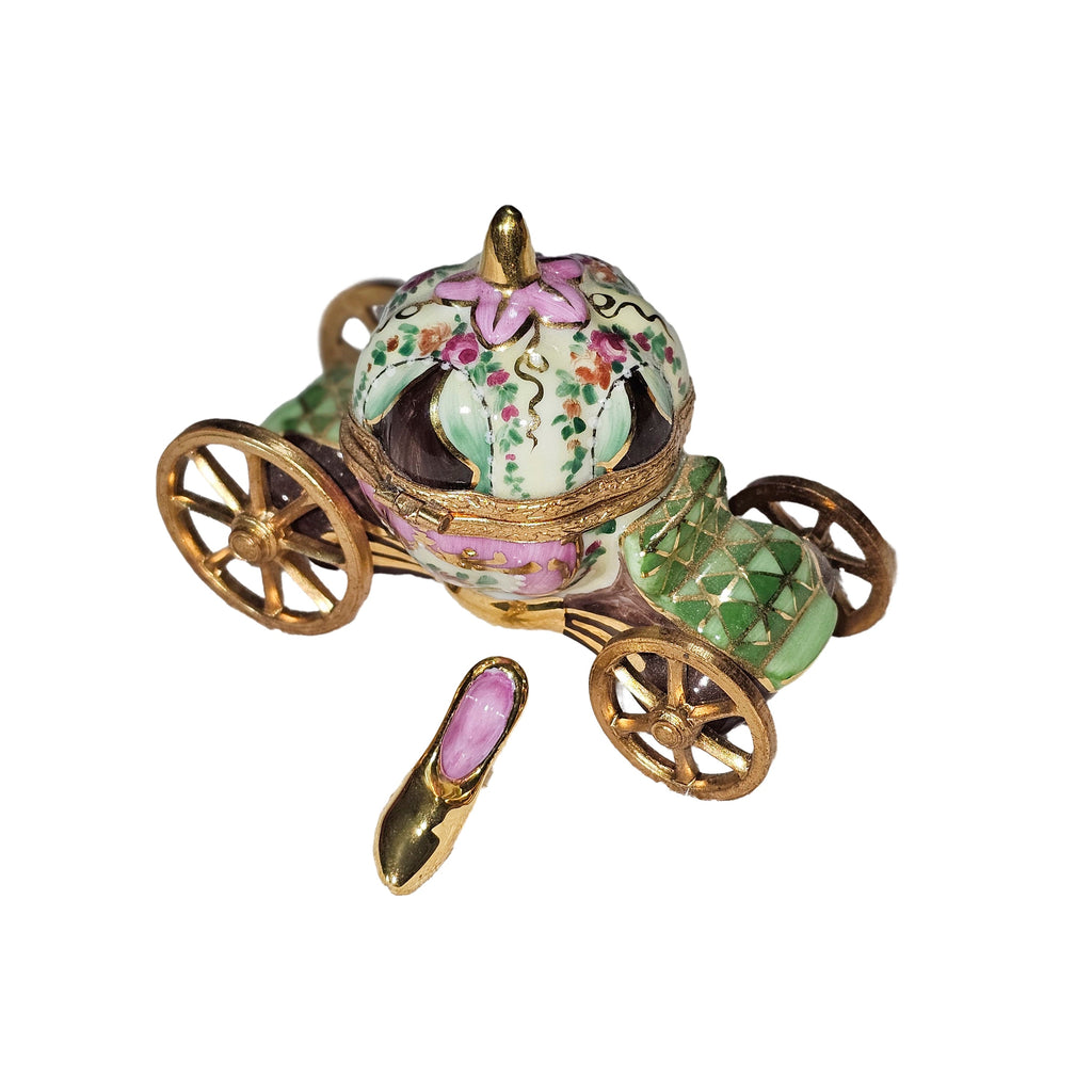 Green Pink Cinderella Coach w Shoe Limoges Box Gift, view 3