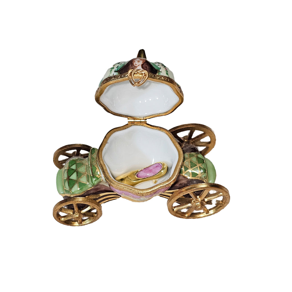Green Pink Cinderella Coach w Shoe Limoges Box Gift, view 2