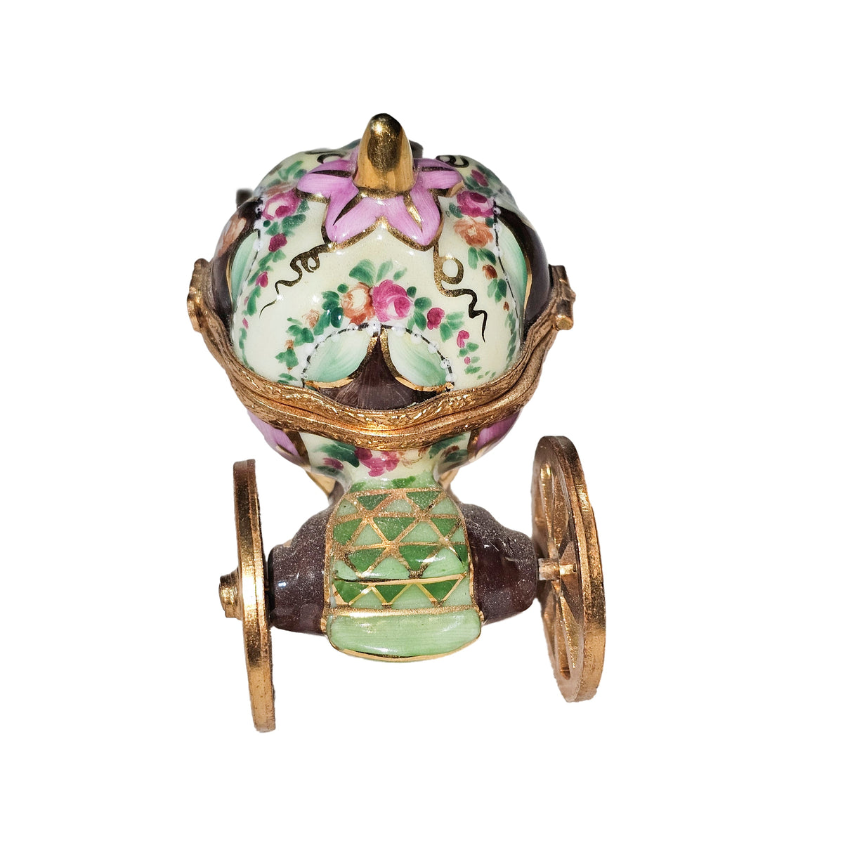 Green Pink Cinderella Coach w Shoe Limoges Box Gift, view 4