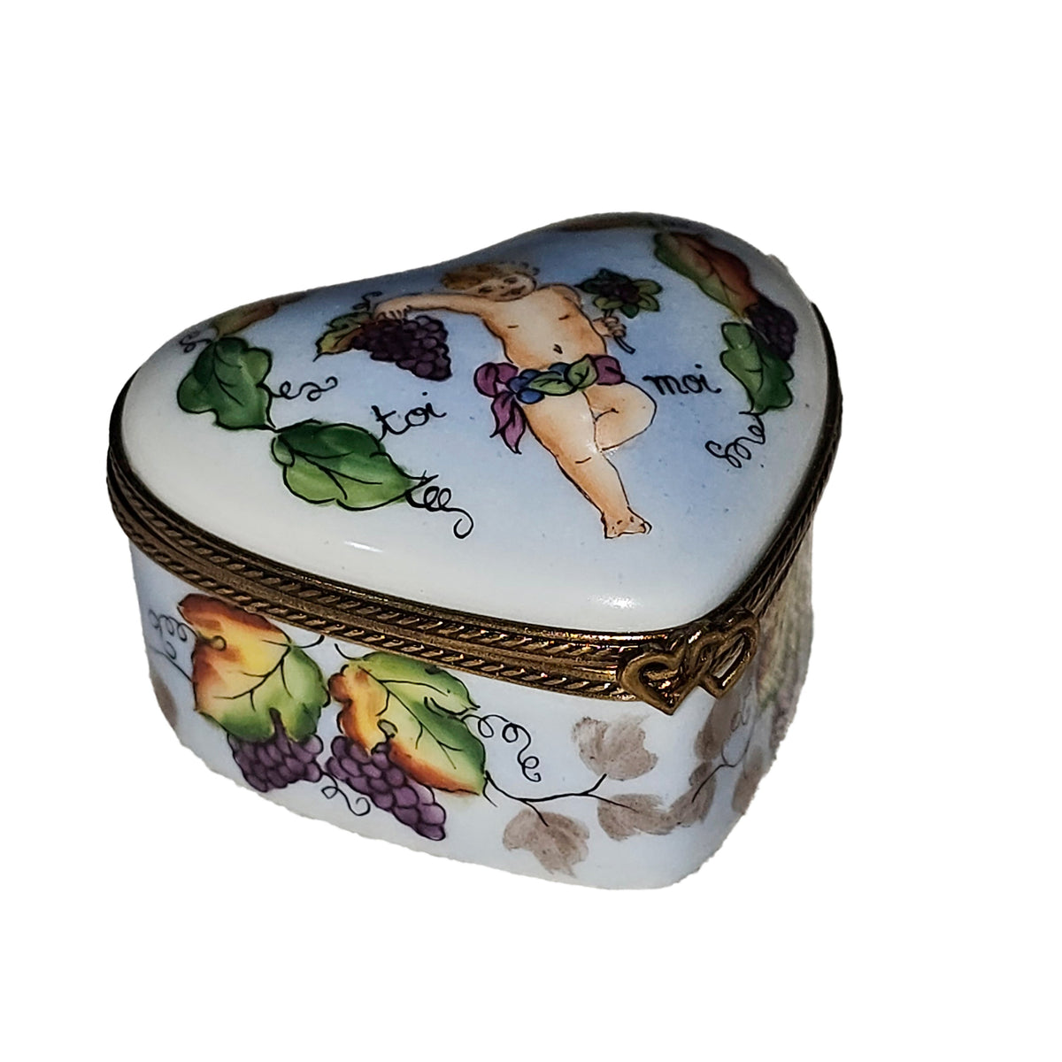 Cherub Toi Moi Love Heart Porcelain Art Object, view 3