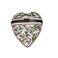 Heart w Pink Flowers on Vine Madame Pompadour Box, a hand-painted Limoges porcelain gift