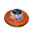 Orange Hat Box for Collectors Gift, a hand-painted Limoges porcelain gift