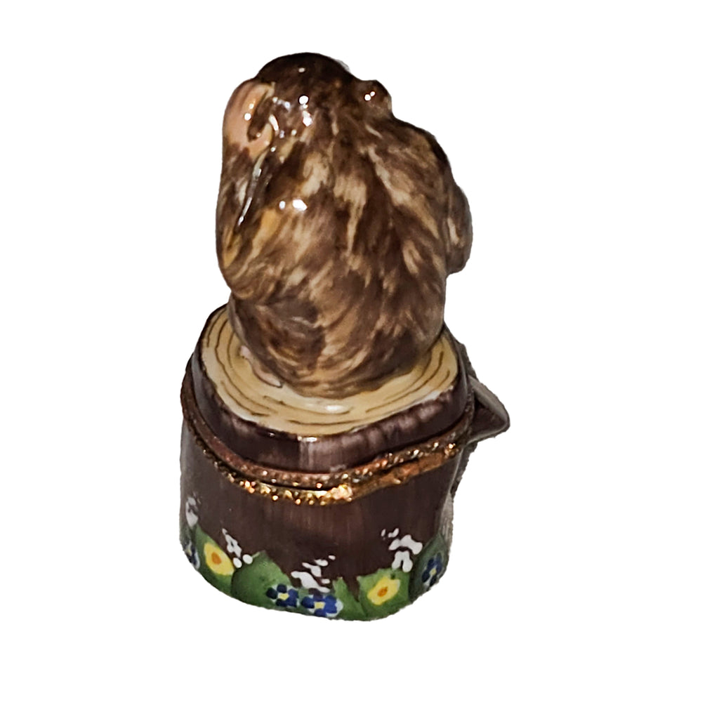 Monkey on Log Limoges Box Collectible, view 2