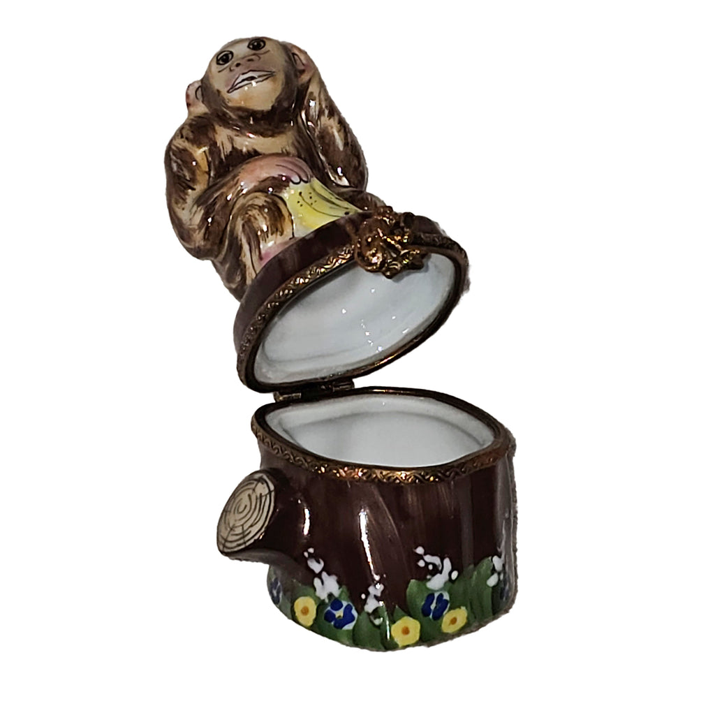 Monkey on Log Limoges Box Collectible, view 4