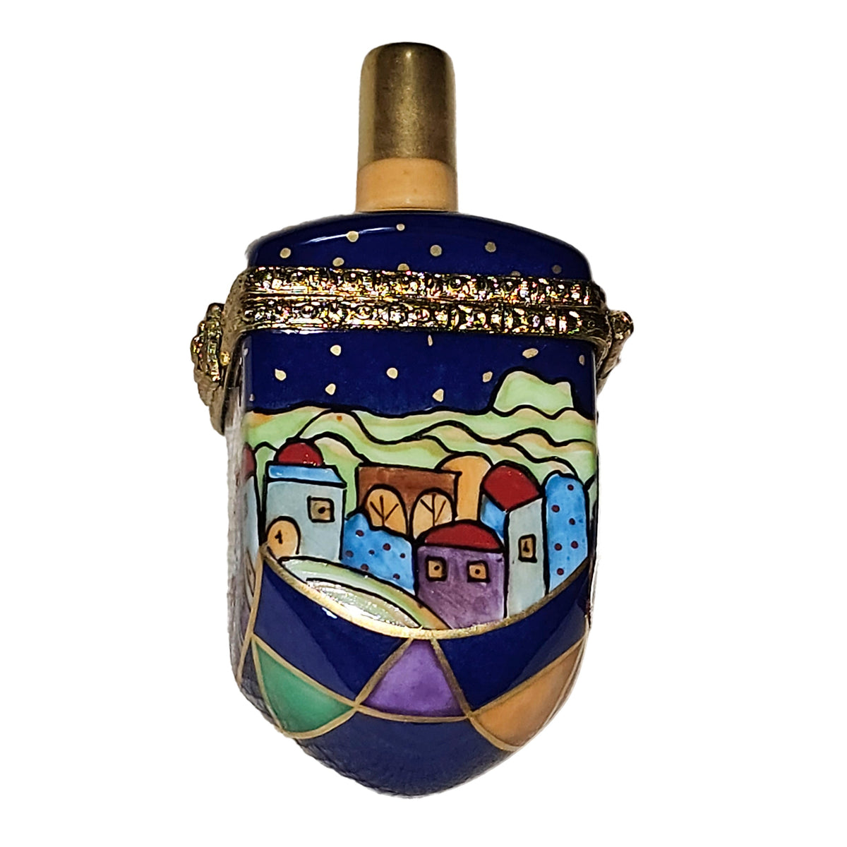 Colorful Dreidel Jerusalem Rochard Limoges Box Gift, view 2