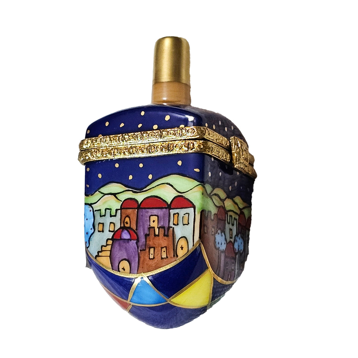 Colorful Dreidel Jerusalem Rochard Limoges Box Gift, view 4