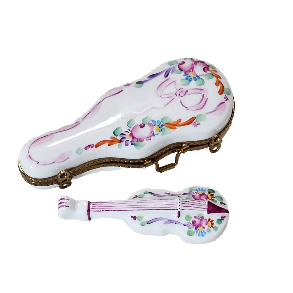 White Violin in Case Limoges Box Music Gift Keepsake, view 3