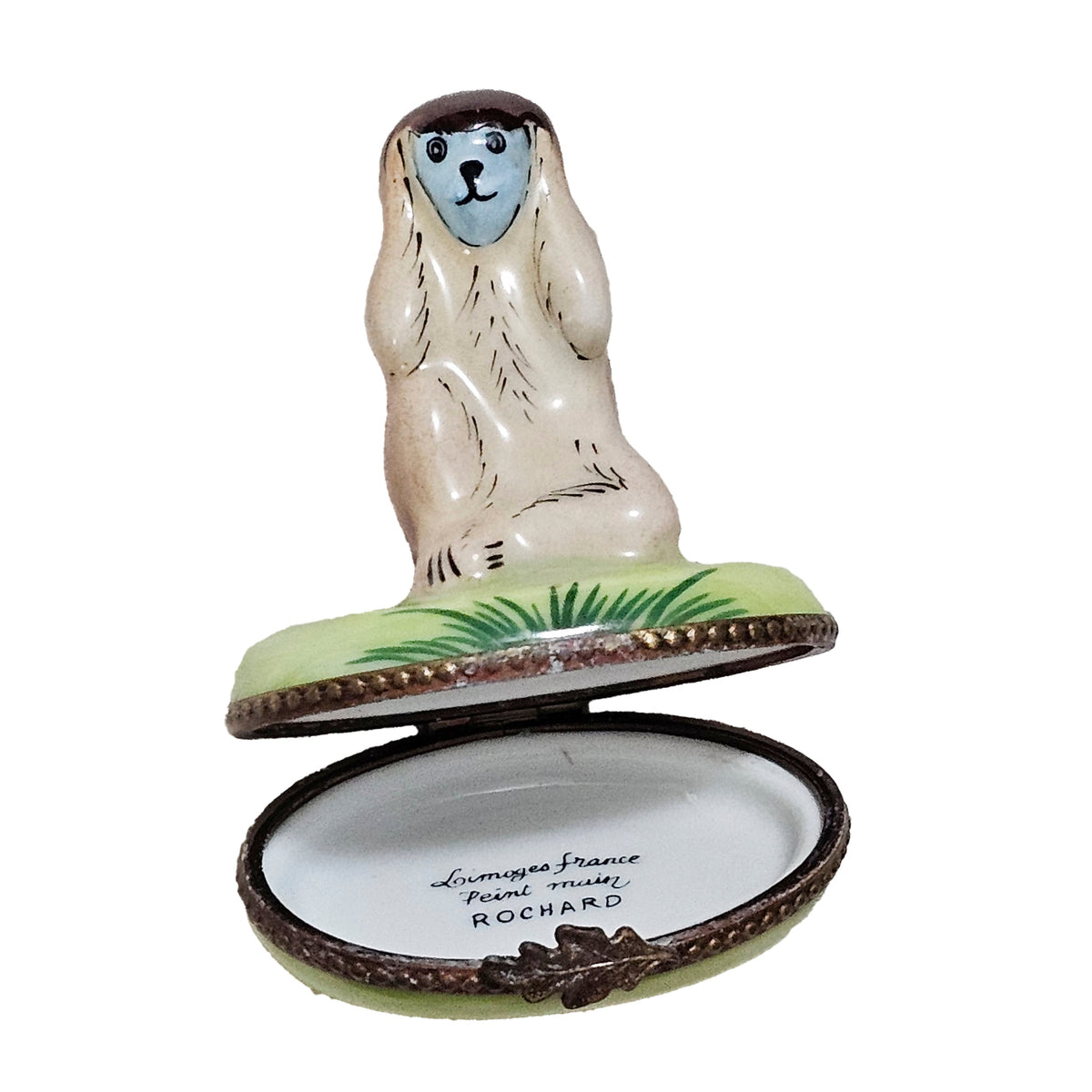 Monkey Touching Ears Limoges Box, view 2