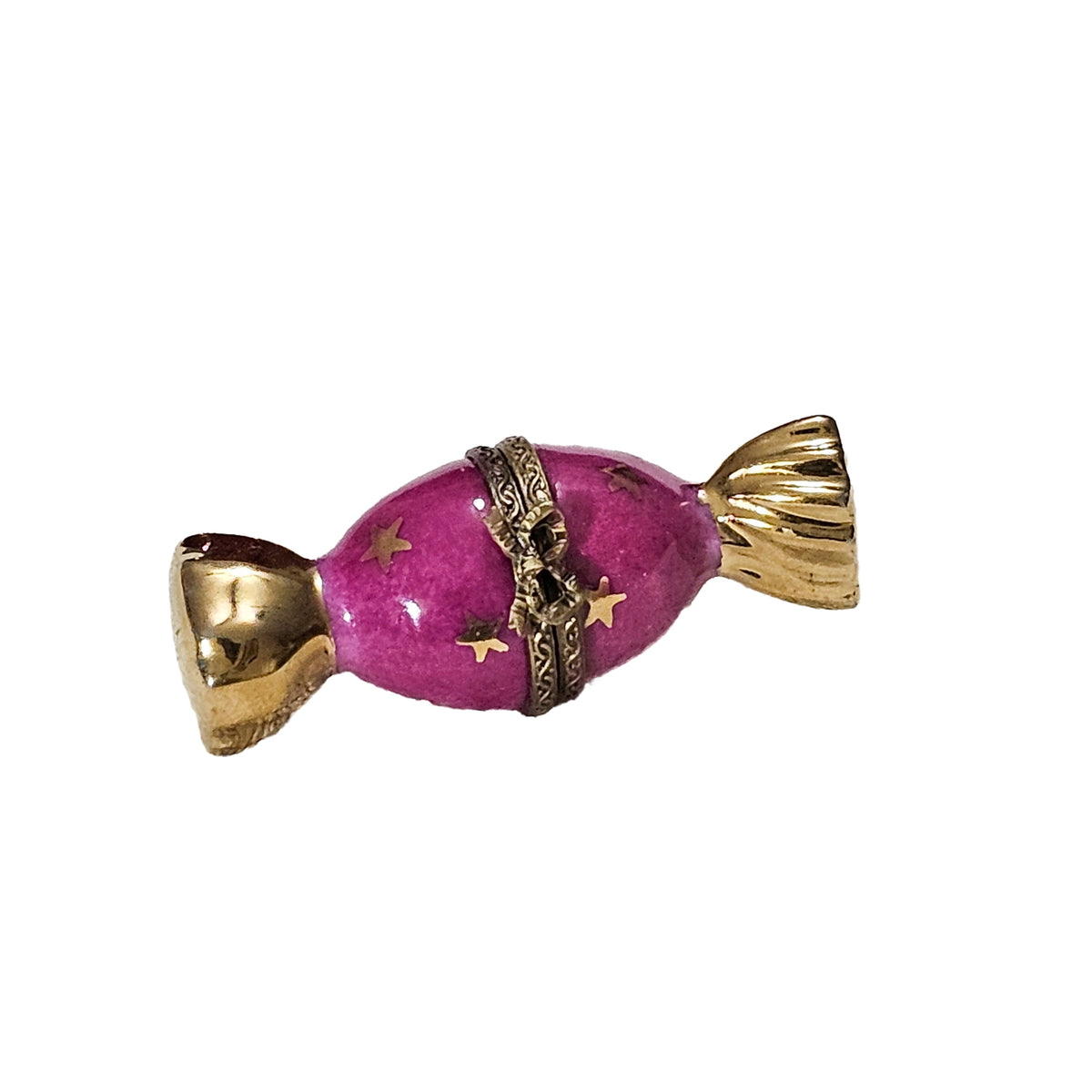 Pink Candy Gold Stars Limoges Box for Collectors Gift, a hand-painted Limoges porcelain gift