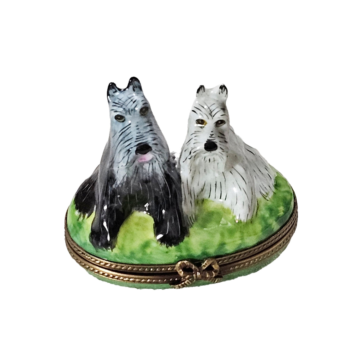 Salt Pepper Schnauzers 1 Limoges Box, a hand-painted Limoges porcelain gift