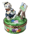 Easter Rabbit Painting Rochard Limoges Box for Art Lovers, a hand-painted Limoges porcelain gift