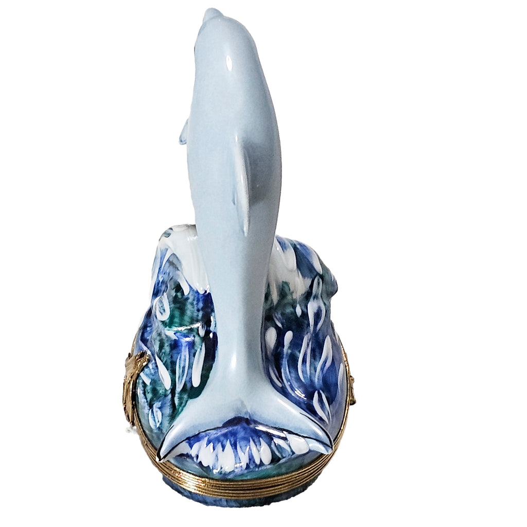 Dolphin on Wave Limoges Box for Collectors Limoges, view 4