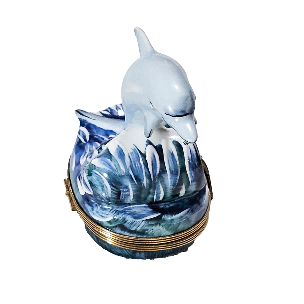 Dolphin on Wave Limoges Box for Collectors Limoges, view 5