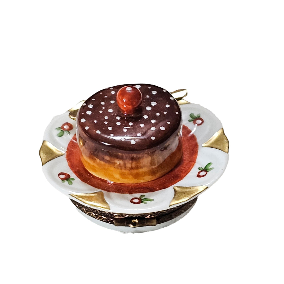 Cake on Plate w Cherry Limoges Box, view 3