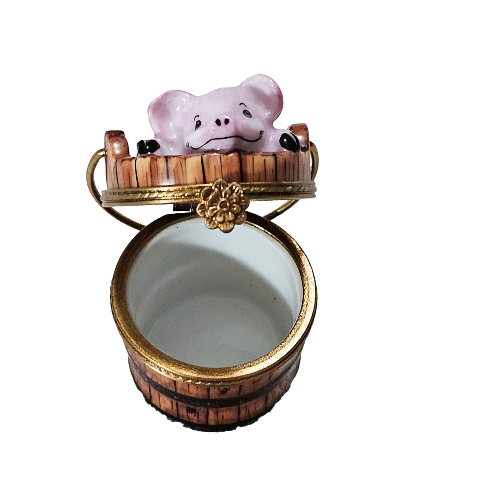 Pig in Bucket Limoges Collectible Box, view 2