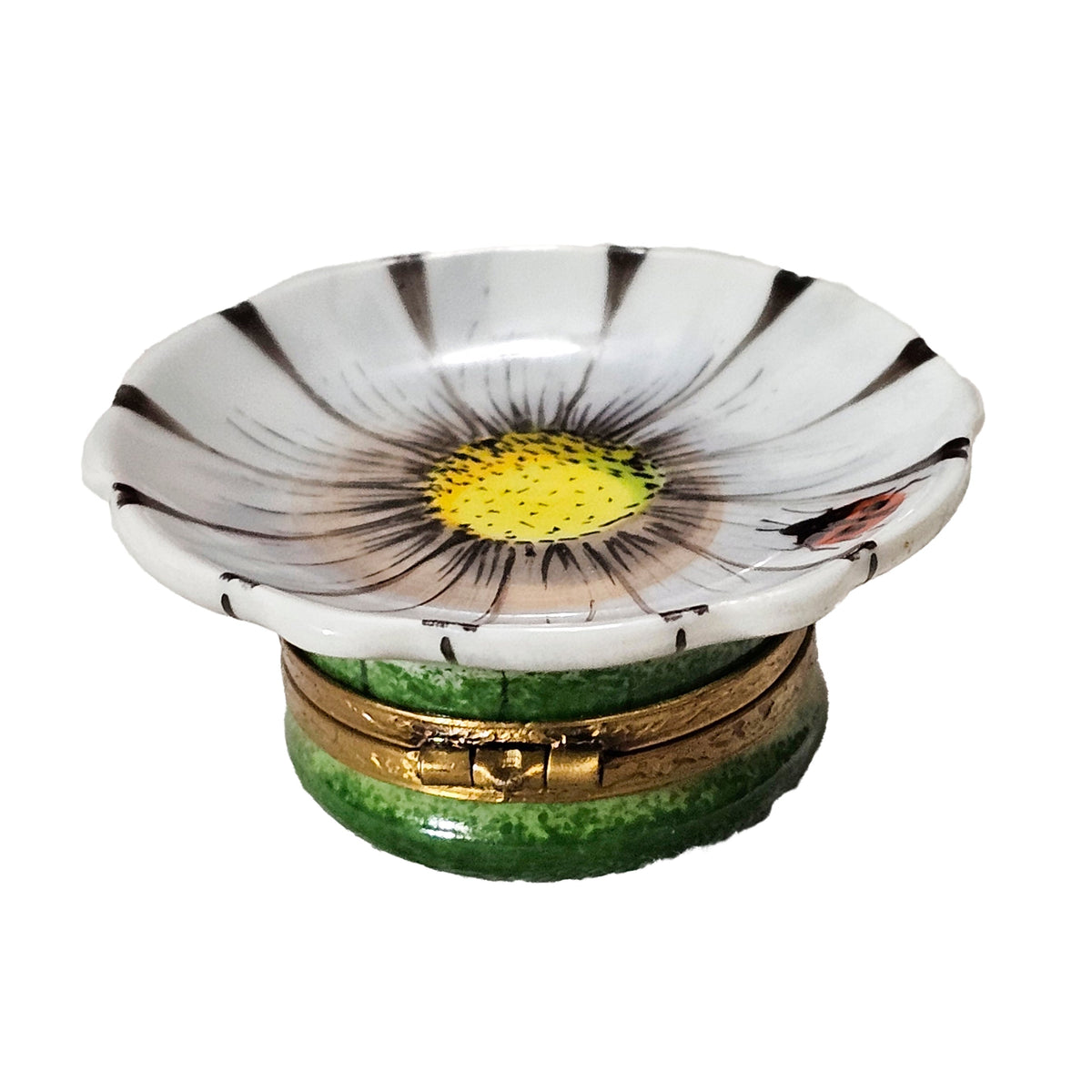 Medium White Sunflower w Lady Bug Limoges Box Gift, view 2