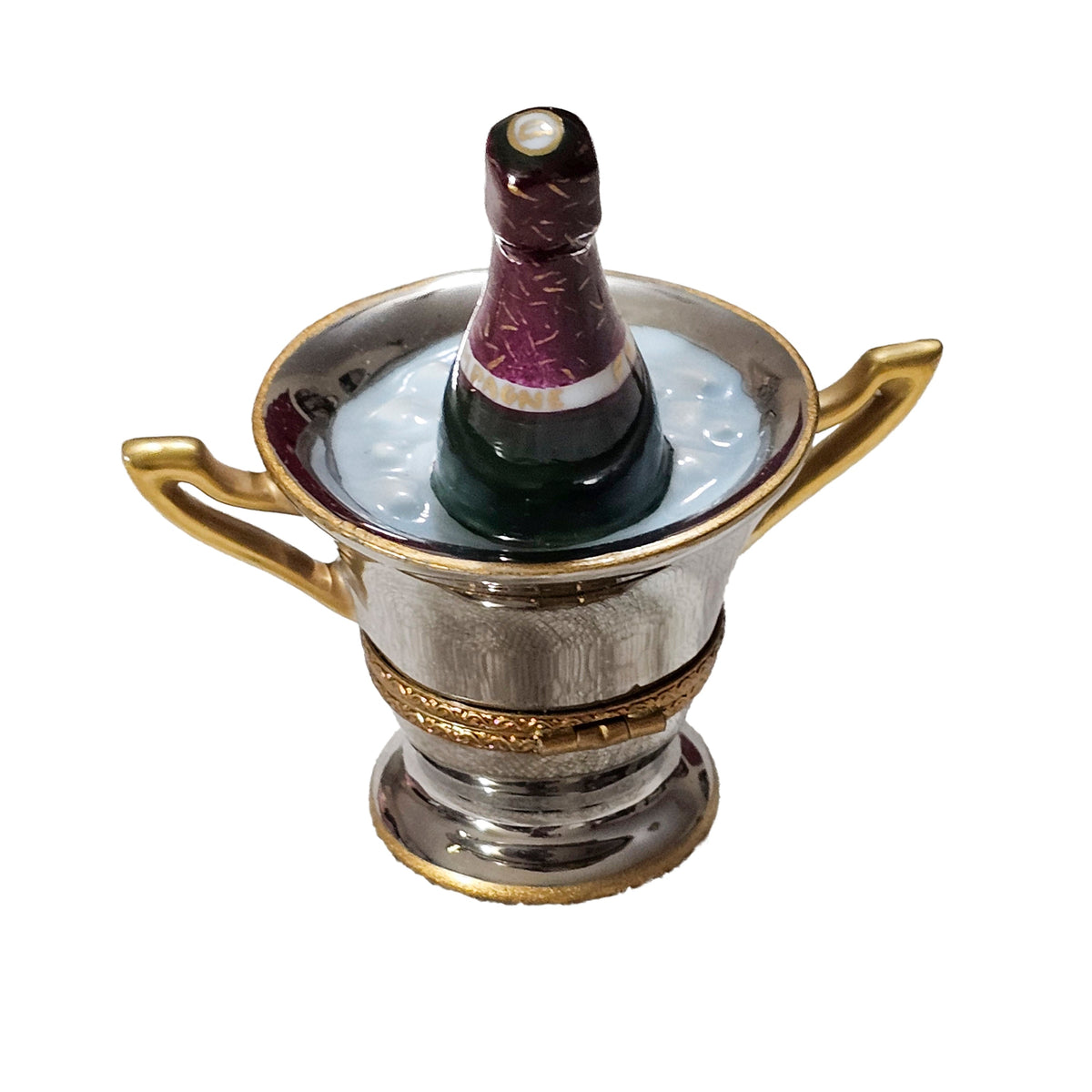 Congratulations Champagne in Silver Bucket Limoges, view 3
