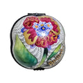 Flower on Puffy Quad Hinged Vintage Limoges Porcelain Art Object, a hand-painted Limoges porcelain gift