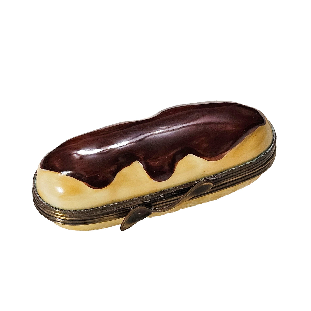 Eclair Pastry Box for Collectors, a hand-painted Limoges porcelain gift