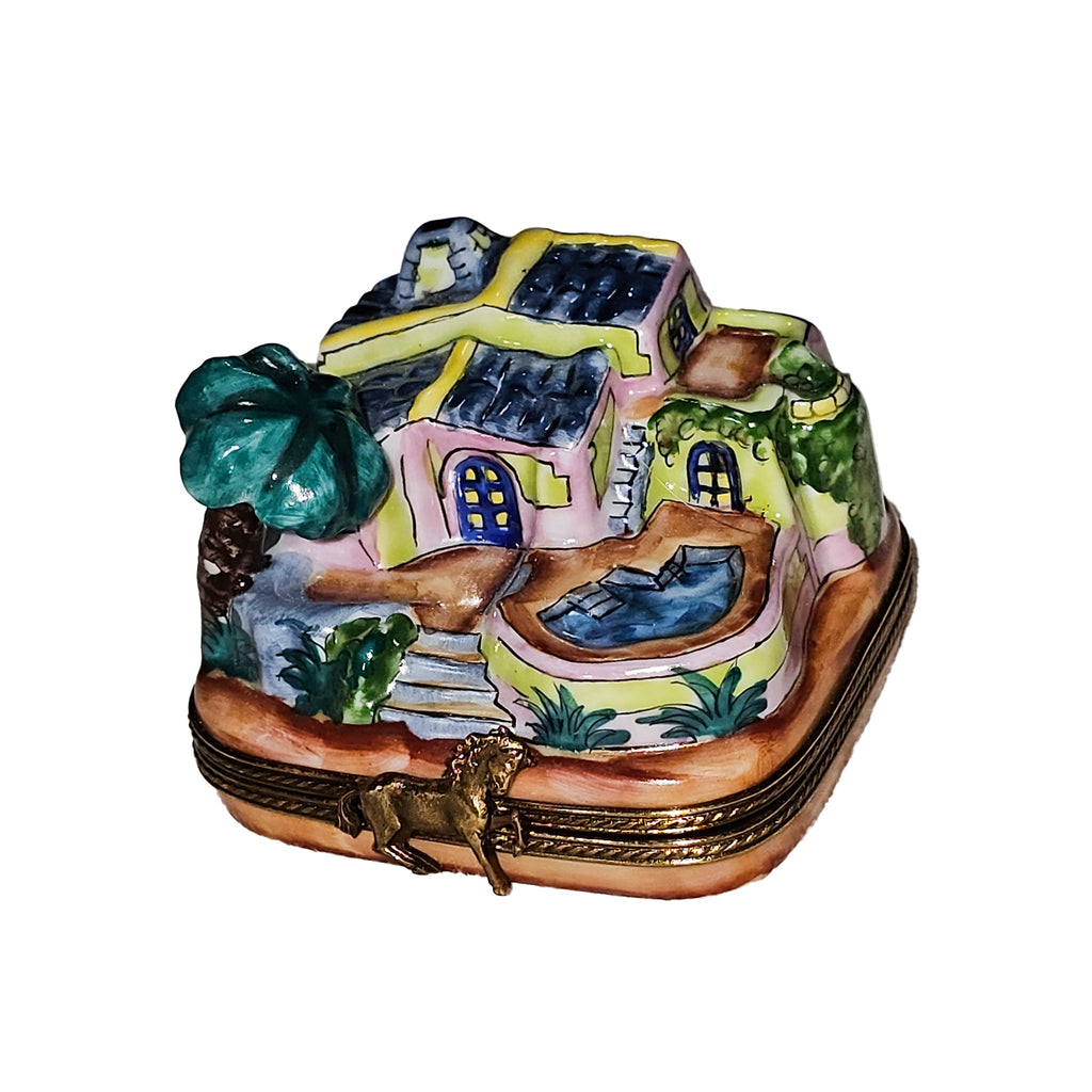 Beach Villa Charm for Home Decor, a hand-painted Limoges porcelain gift
