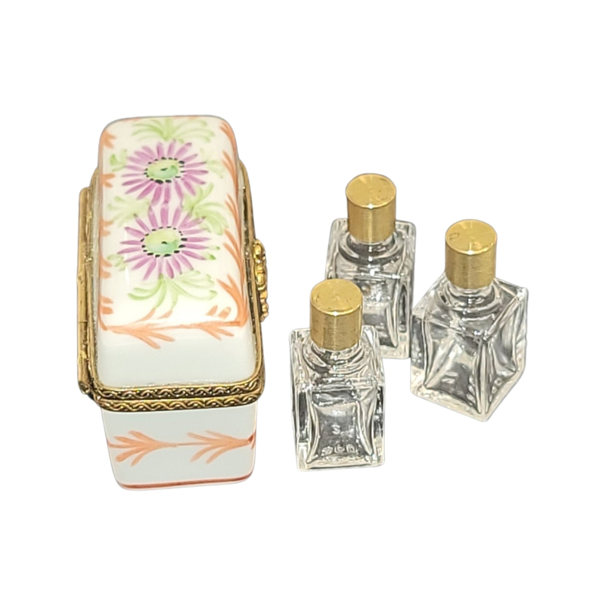 Treasured French collectible: 3 Perfume Orange for Timeless Limoges box, painted by hand