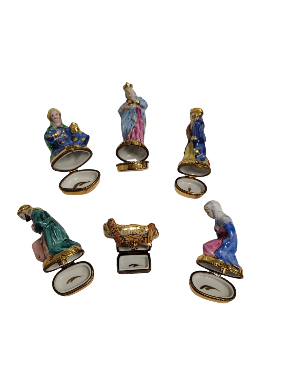 6 Piece Nativity Gold Bottom Limoges Box Figurine Set, view 13