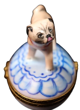 The Pug Standing Up, a Limoges keepsake with true French charm