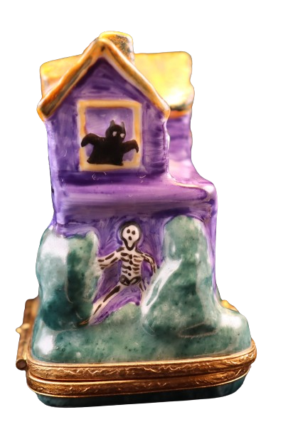 Fine art lovers will admire this Haunted House Limoges box