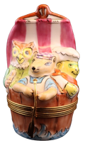 Genuine Artoria Three Men in a Tub Limoges box painted by hand in France, from Limoges Boutique
