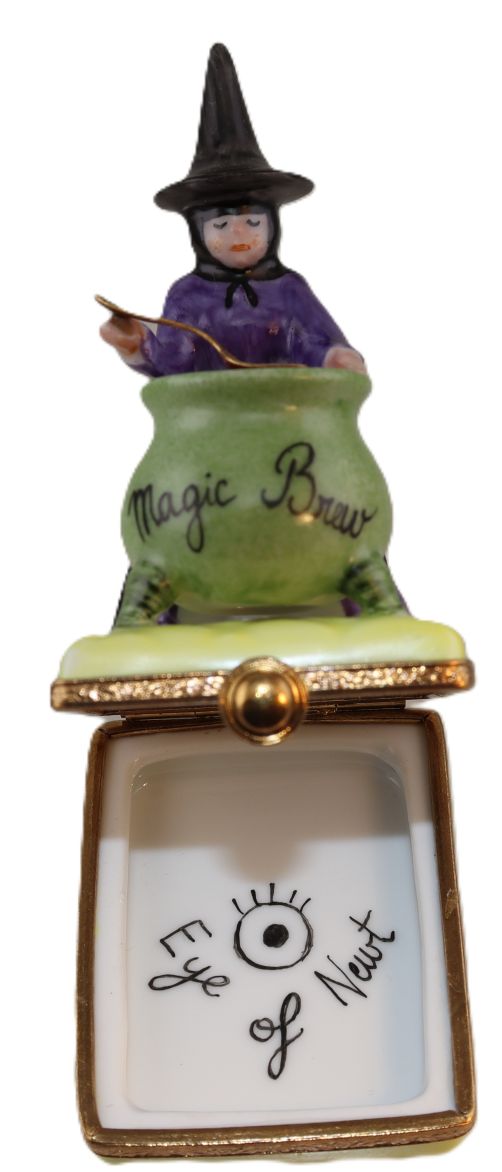 Every brushstroke by hand on the Witch Brew Halloween Limoges box from France