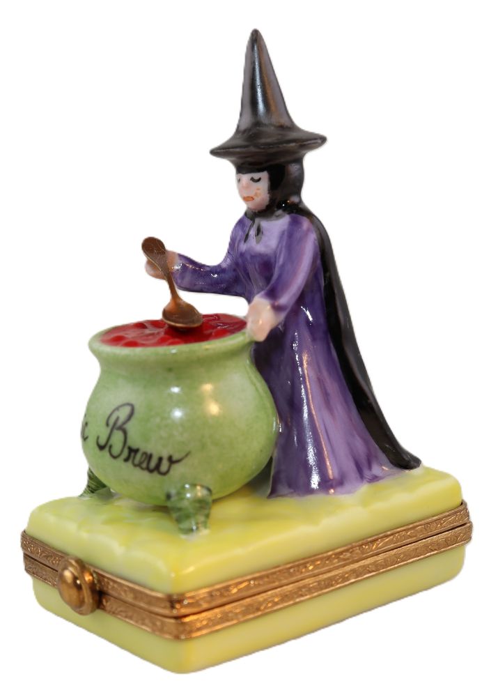 Gift idea for someone who loves France: Witch Brew Halloween Limoges box