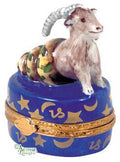 Capricorn Zodiac Limoges Box Figurine Artoria France, a hand-painted Limoges porcelain gift