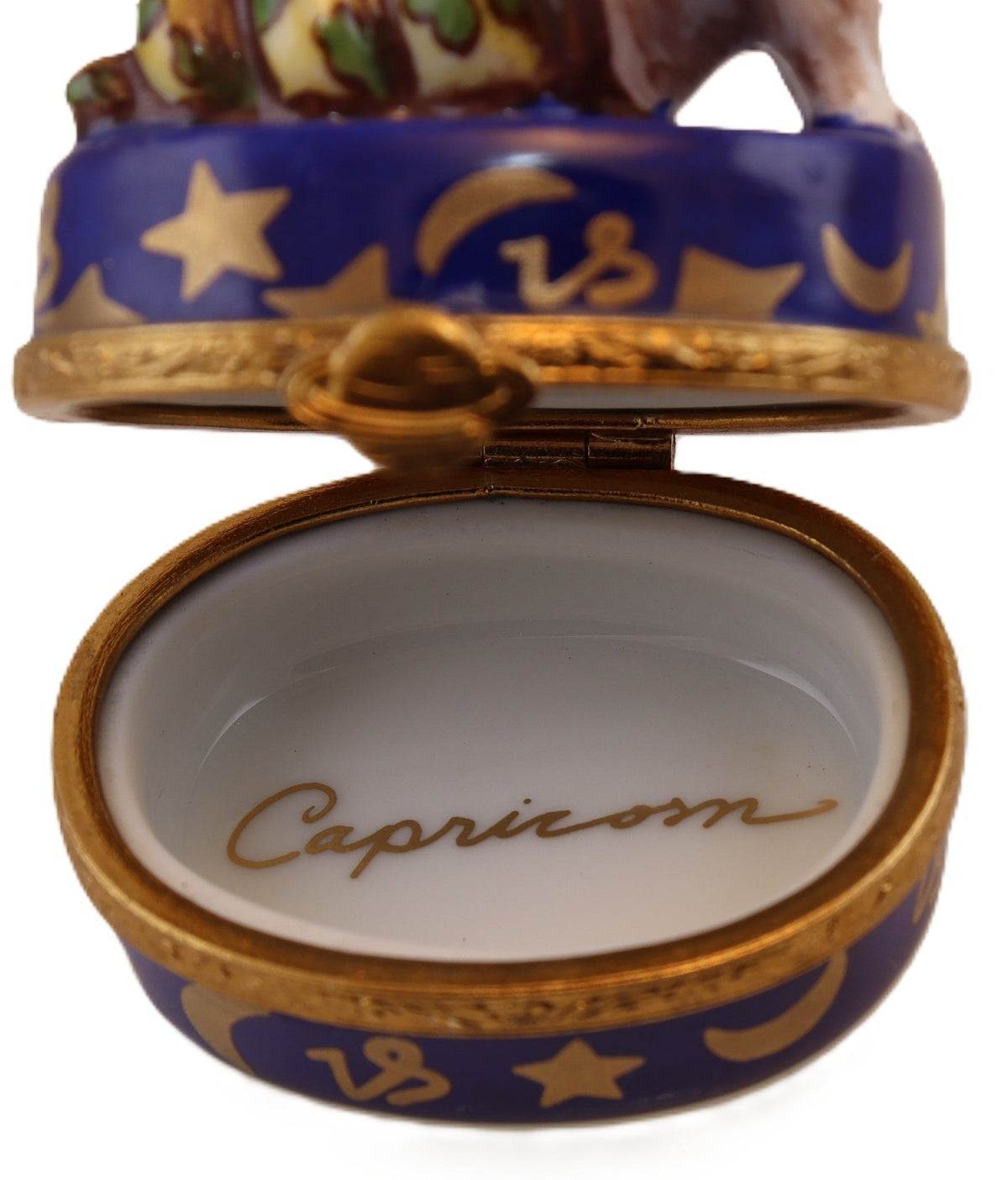 Treasured French collectible: Capricorn Zodiac Limoges box, painted by hand