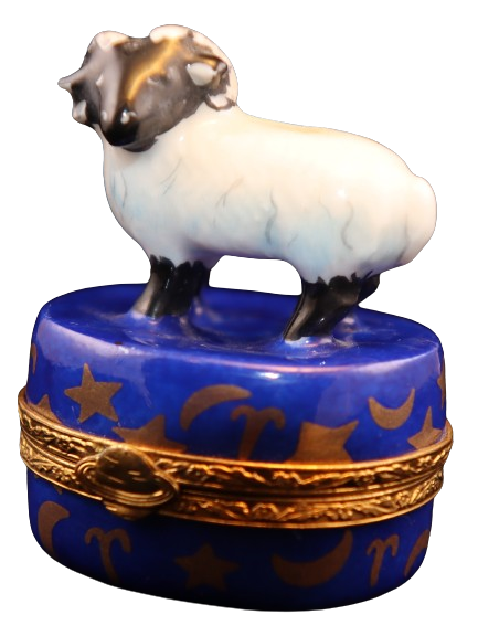 Aries Zodiac Limoges box painted by hand in Limoges, France, a gift to treasure