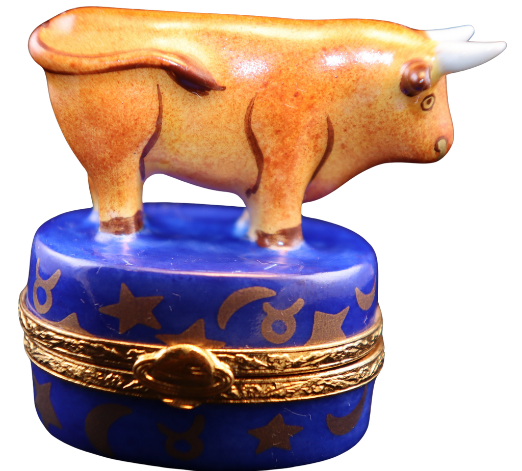 Taurus Zodiac Limoges Box Artoria Limoges Box Figurine, view 2