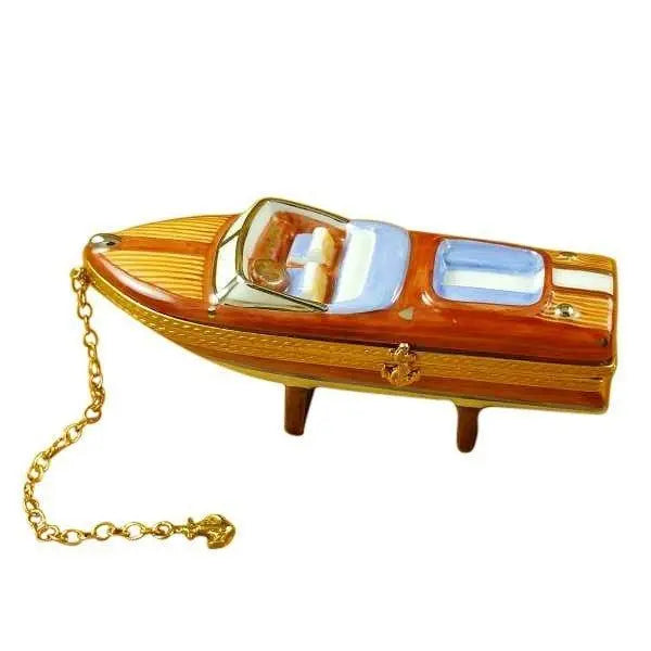 Genuine Rochard 7361 Run Speed Boat Limoges box painted by hand in France, from Limoges Boutique