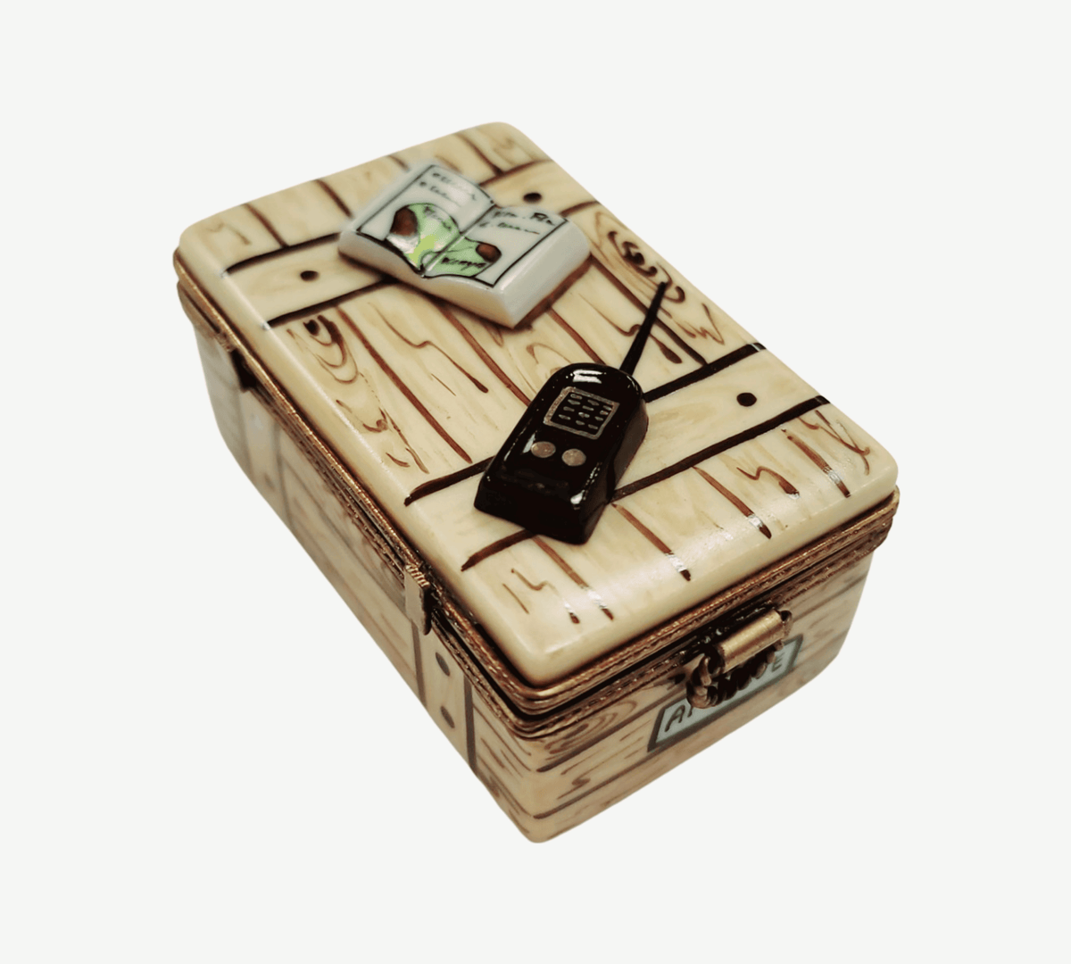 Africa Safari Map with Walkie Talkie & Binoculars Limoges box, an heirloom-quality piece for collectors