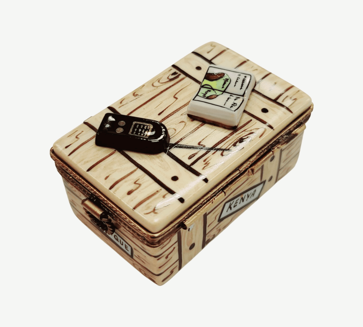 A thoughtful gift for Francophiles: the Africa Safari Map with Walkie Talkie & Binoculars Limoges box