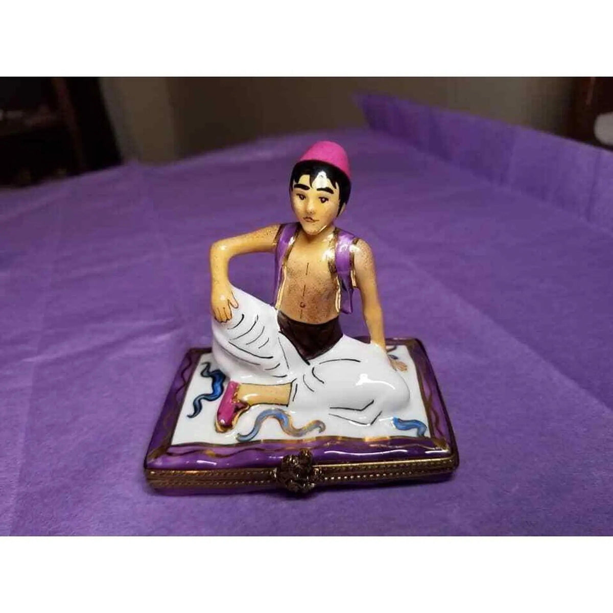 Treasured French collectible: Aladdin Magic Carpet Limoges box, painted by hand