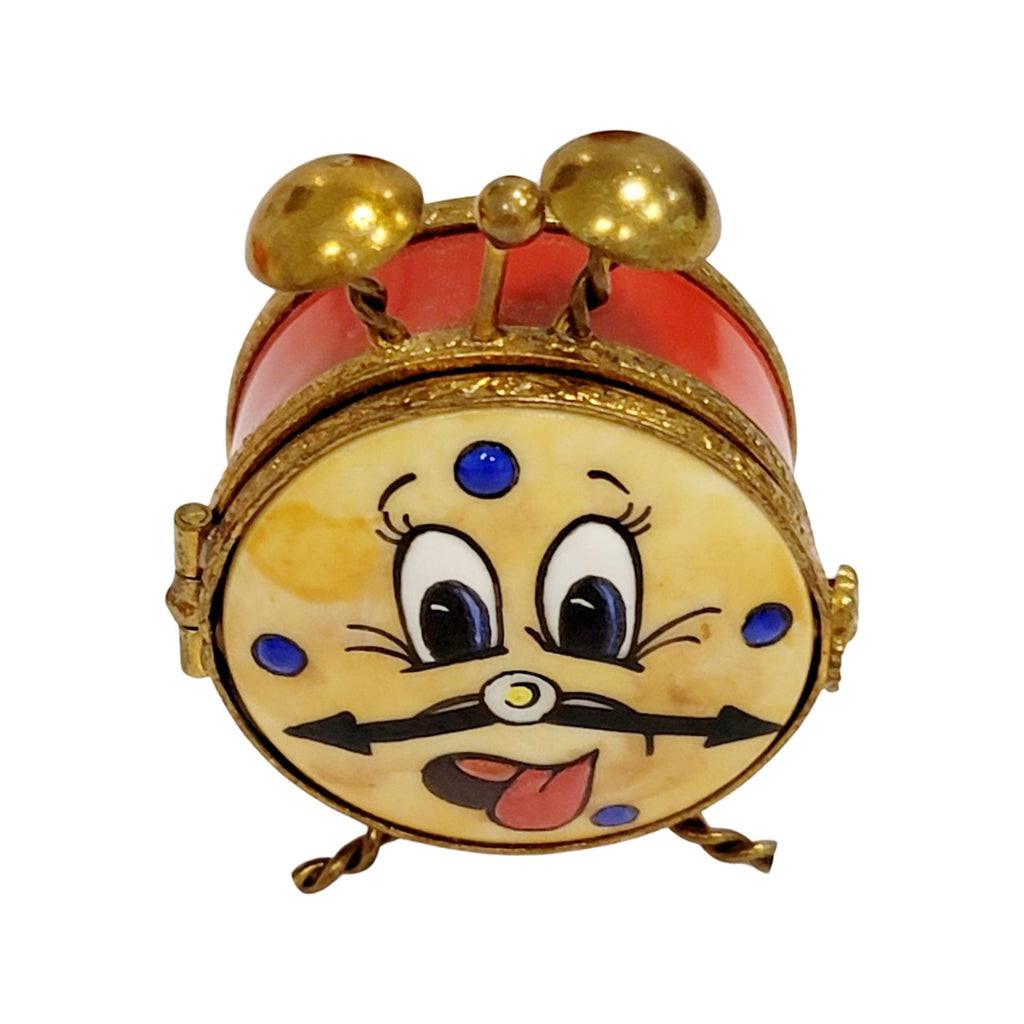 Charming Alarm Clock for Home Decor, a hand-painted Limoges porcelain gift