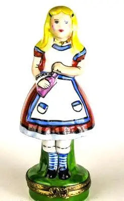 Fine French craftsmanship on the Alice in Wonderland Limoges box, painted by hand