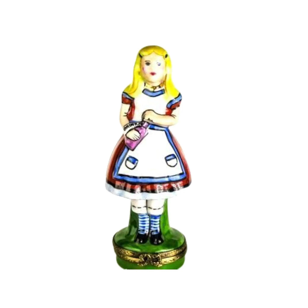 Alice in Wonderland Limoges Box Figurine, a hand-painted Limoges porcelain gift