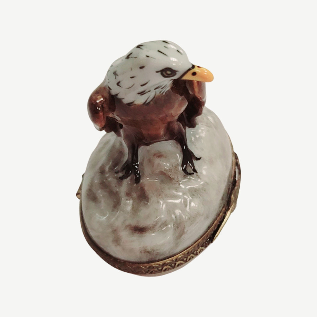 Collectible American Bald Eagle Limoges box with artisan brushwork