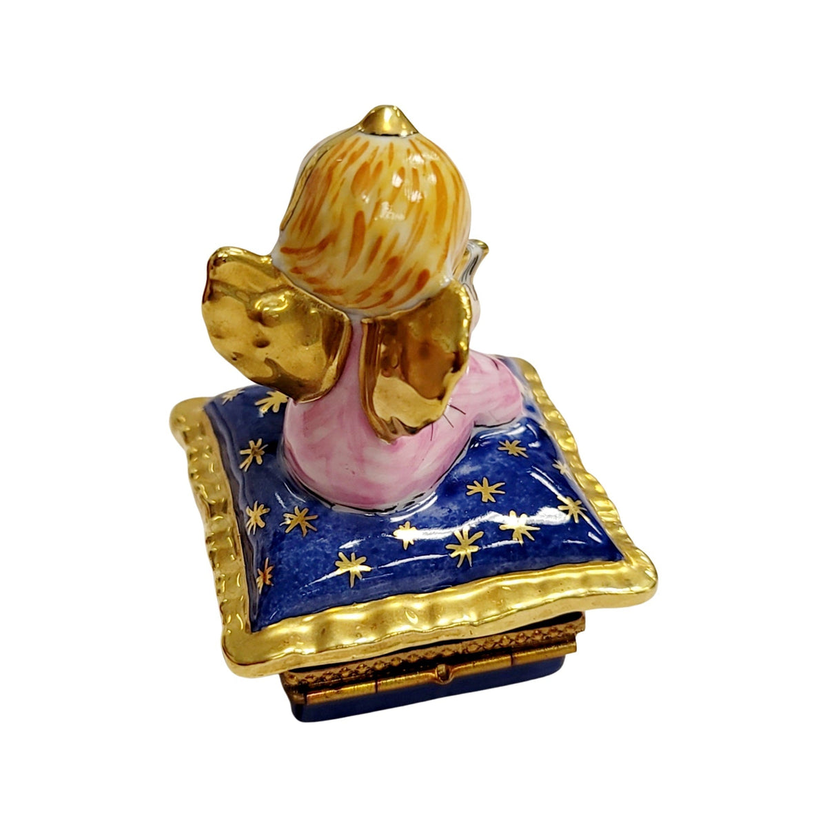 Hand-painted Angel Harp Blue Art Limoges box, French artistry for lovers of fine art