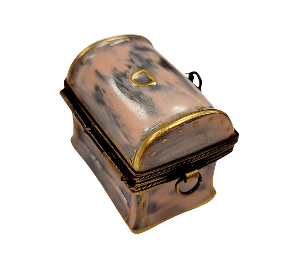 Antique Bronze Chest Trunk Limoges Box Figurine Gift, view 4