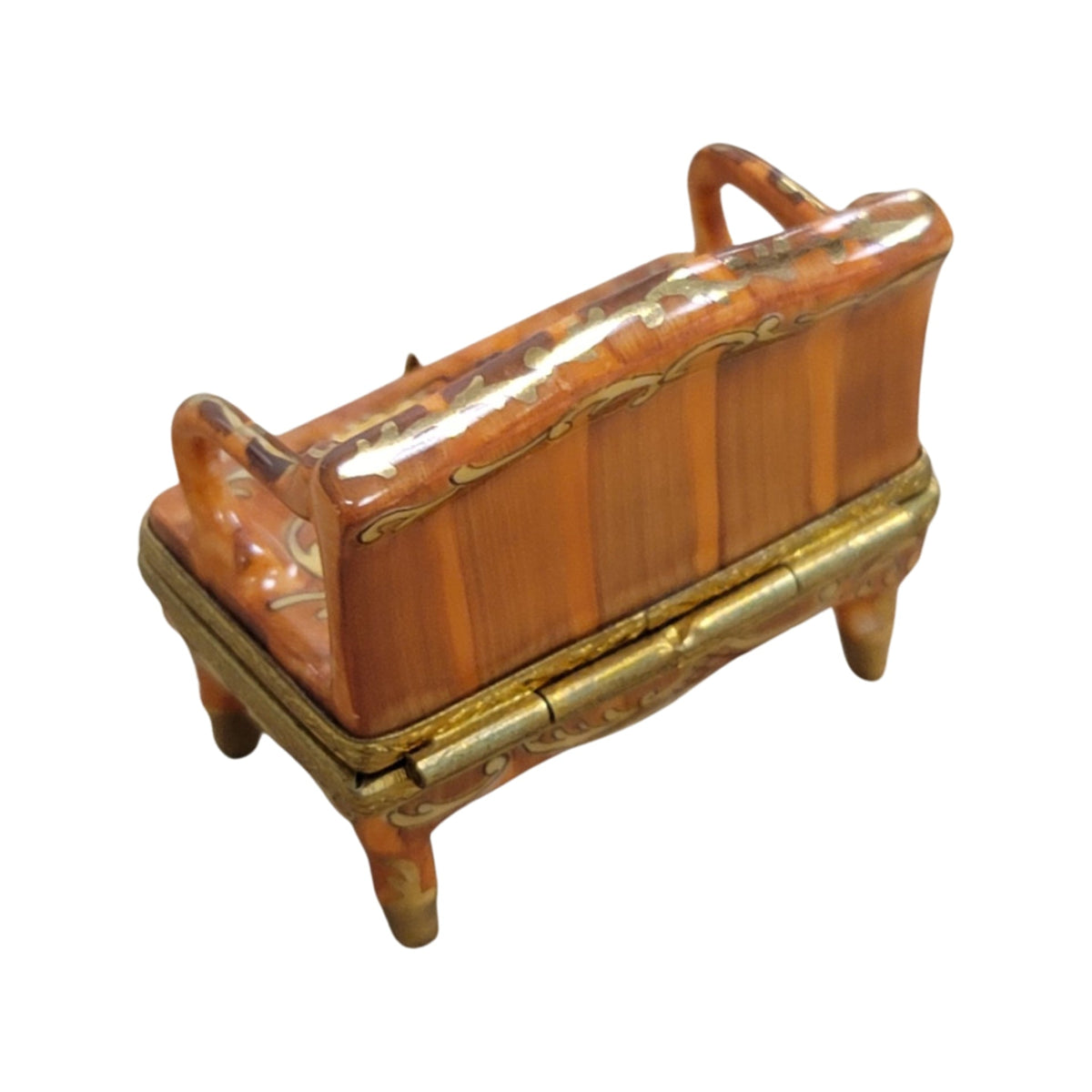 Painted details on the Antique Love Seat Limoges box, French art in miniature