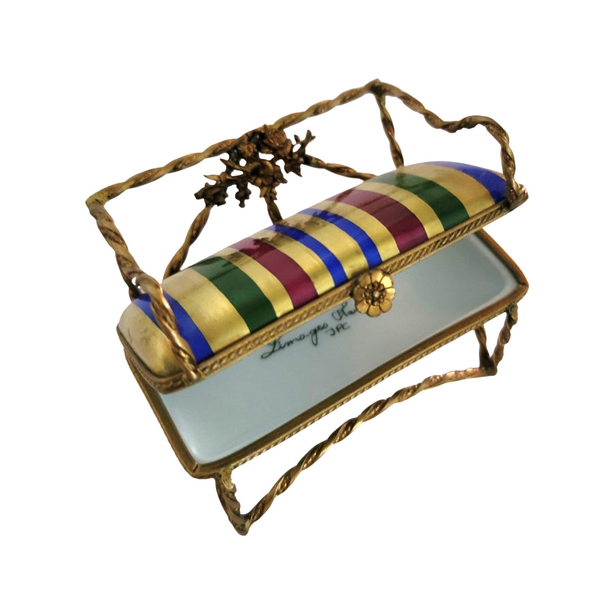 Love Seat Antique Chair Limoges Box Figurine for Collectors, view 2